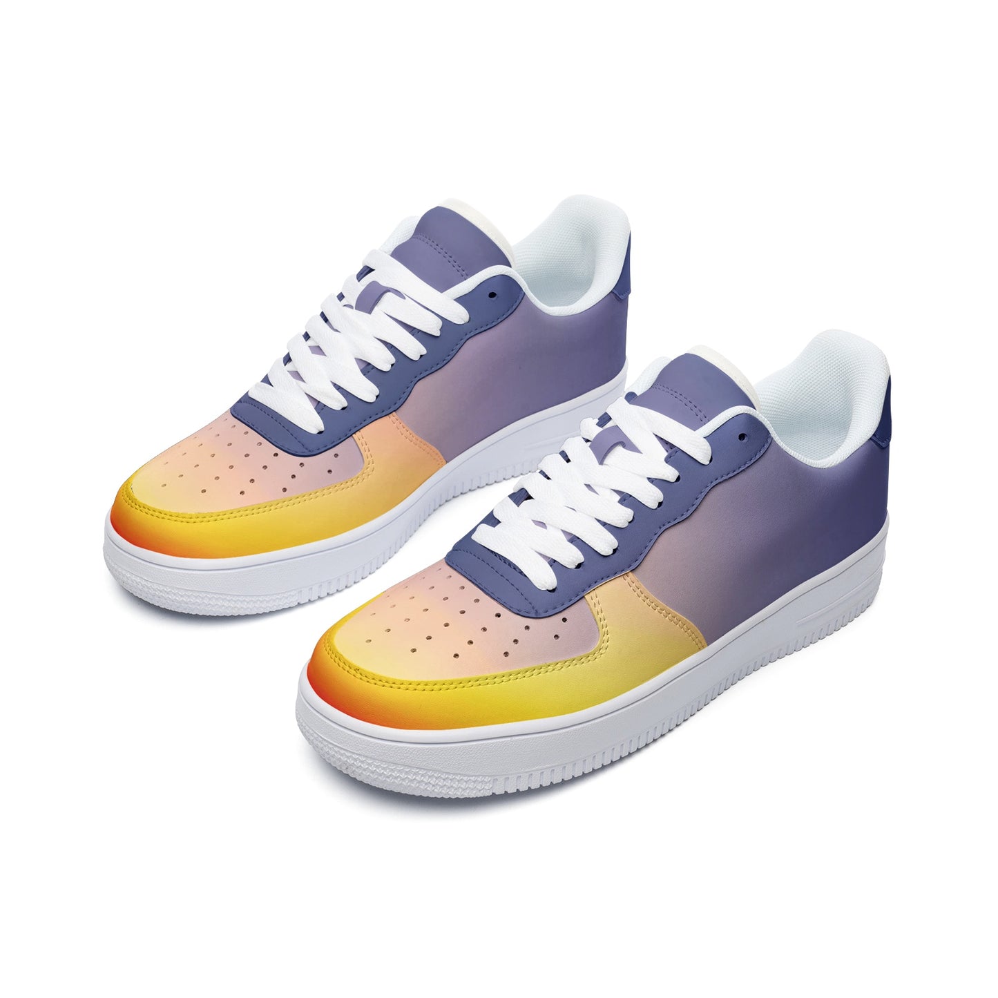 Morning serenity fills my heart. SunWhys  Unisex Low Top Leather Sneakers