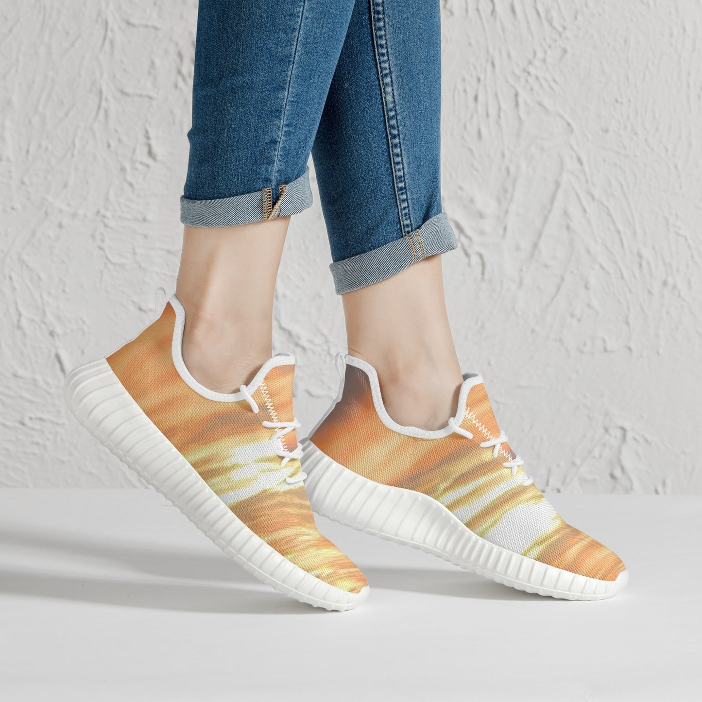 Finding joy in the sunlight. SunWhys  Mesh Knit Sneakers - White/Black