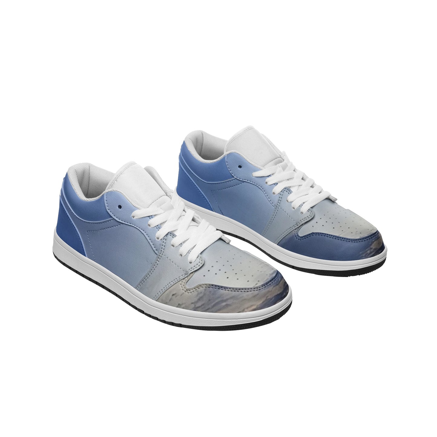 Blissful dawn brings new opportunities. SunWhys  Unisex Low Top Leather Sneakers