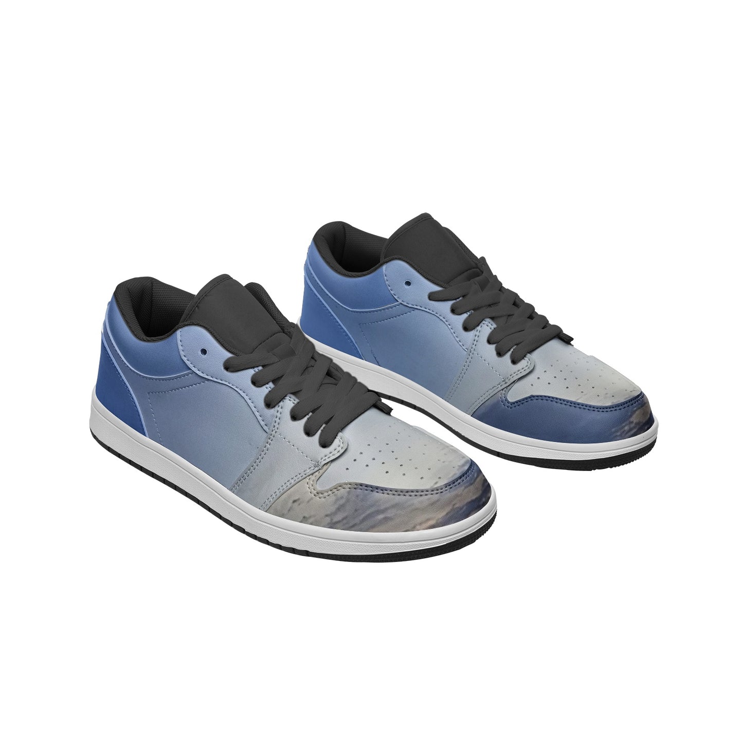 Blissful dawn brings new opportunities. SunWhys  Unisex Low Top Leather Sneakers