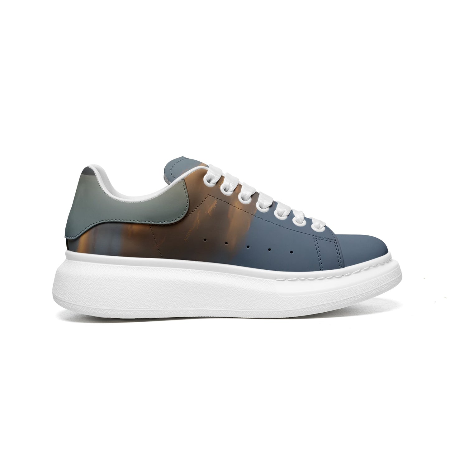 Waking up to peaceful tranquility. SunWhys  Unisex Non Slip Lace Up Faux Leather Sneakers