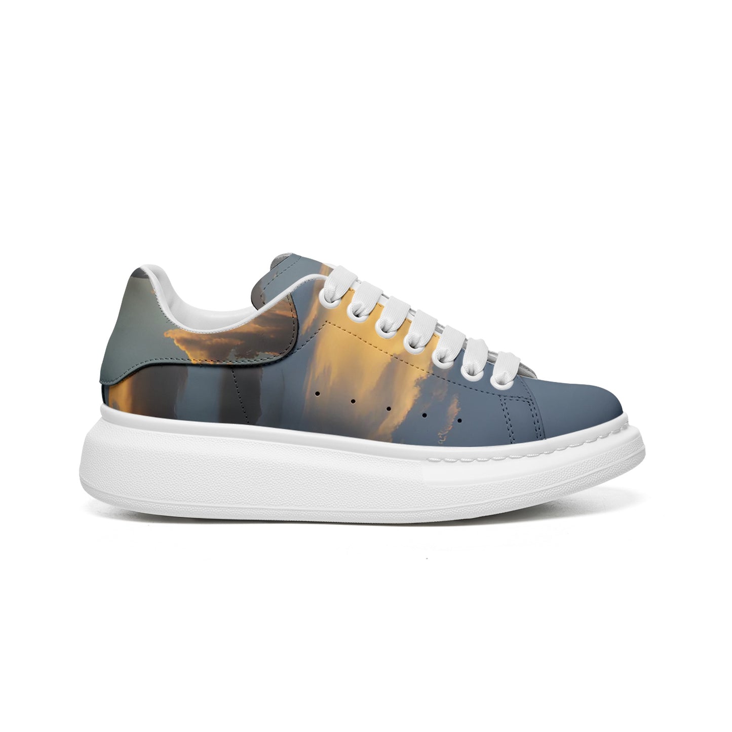 Waking up to peaceful tranquility. SunWhys  Unisex Non Slip Lace Up Faux Leather Sneakers