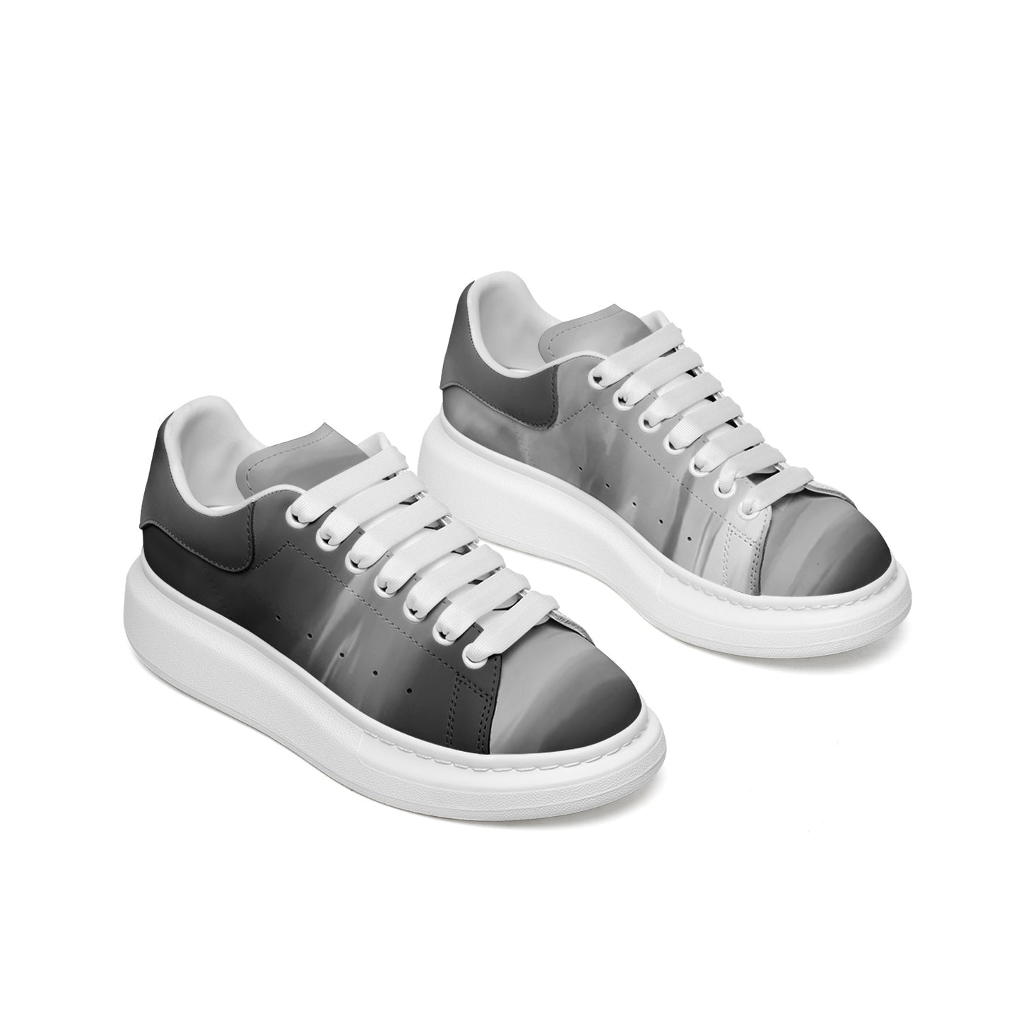 Delight in the peacefulness of morning sunrises. SunWhys  Unisex Non Slip Lace Up Faux Leather Sneakers