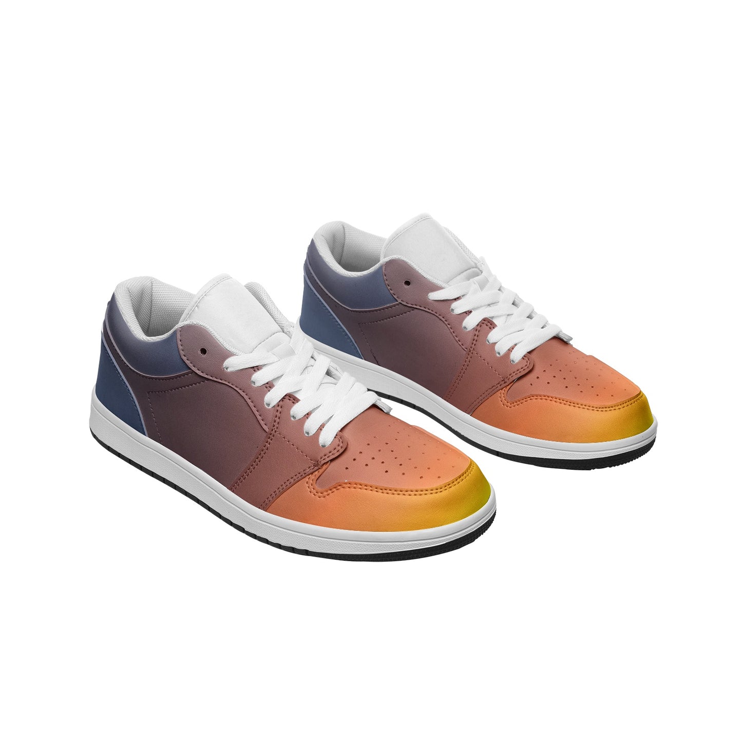 Starting the day with joy.  Unisex Low Top Leather Sneakers