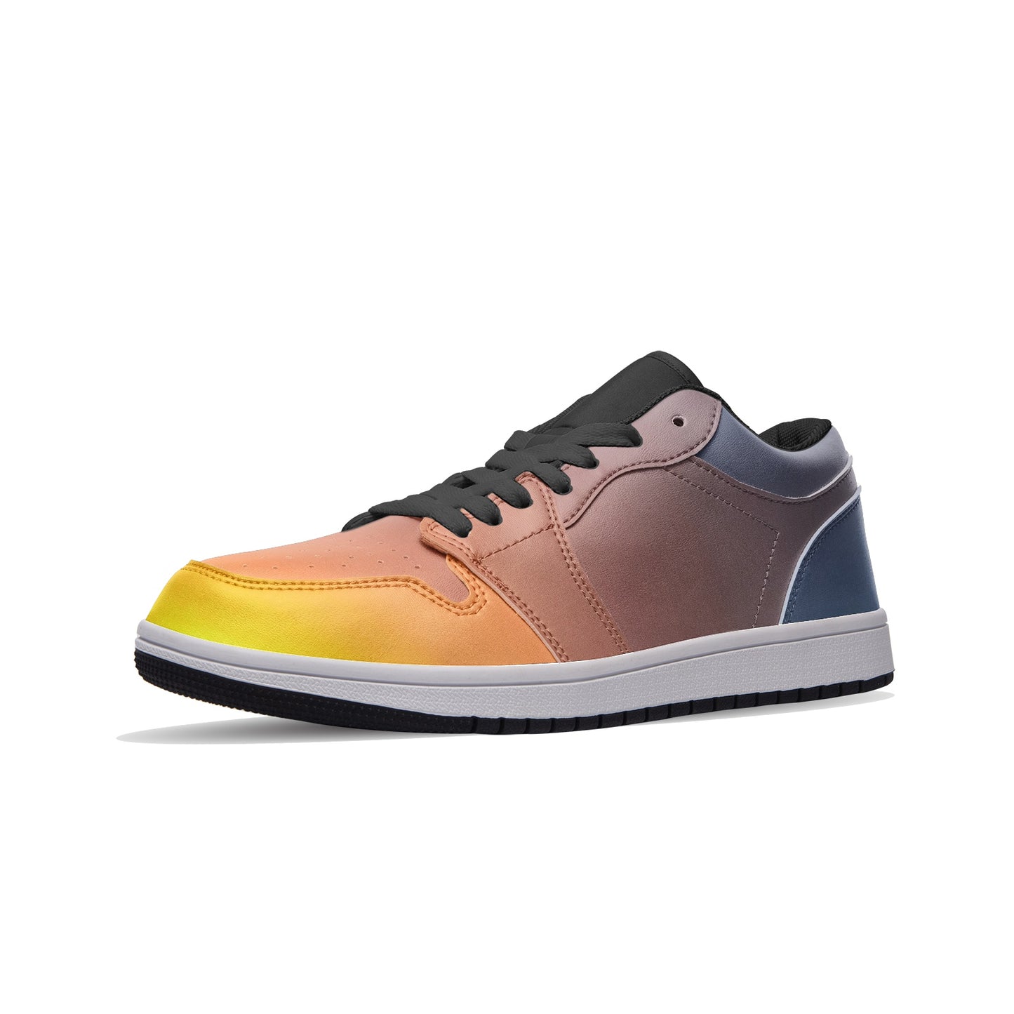 Starting the day with joy.  Unisex Low Top Leather Sneakers