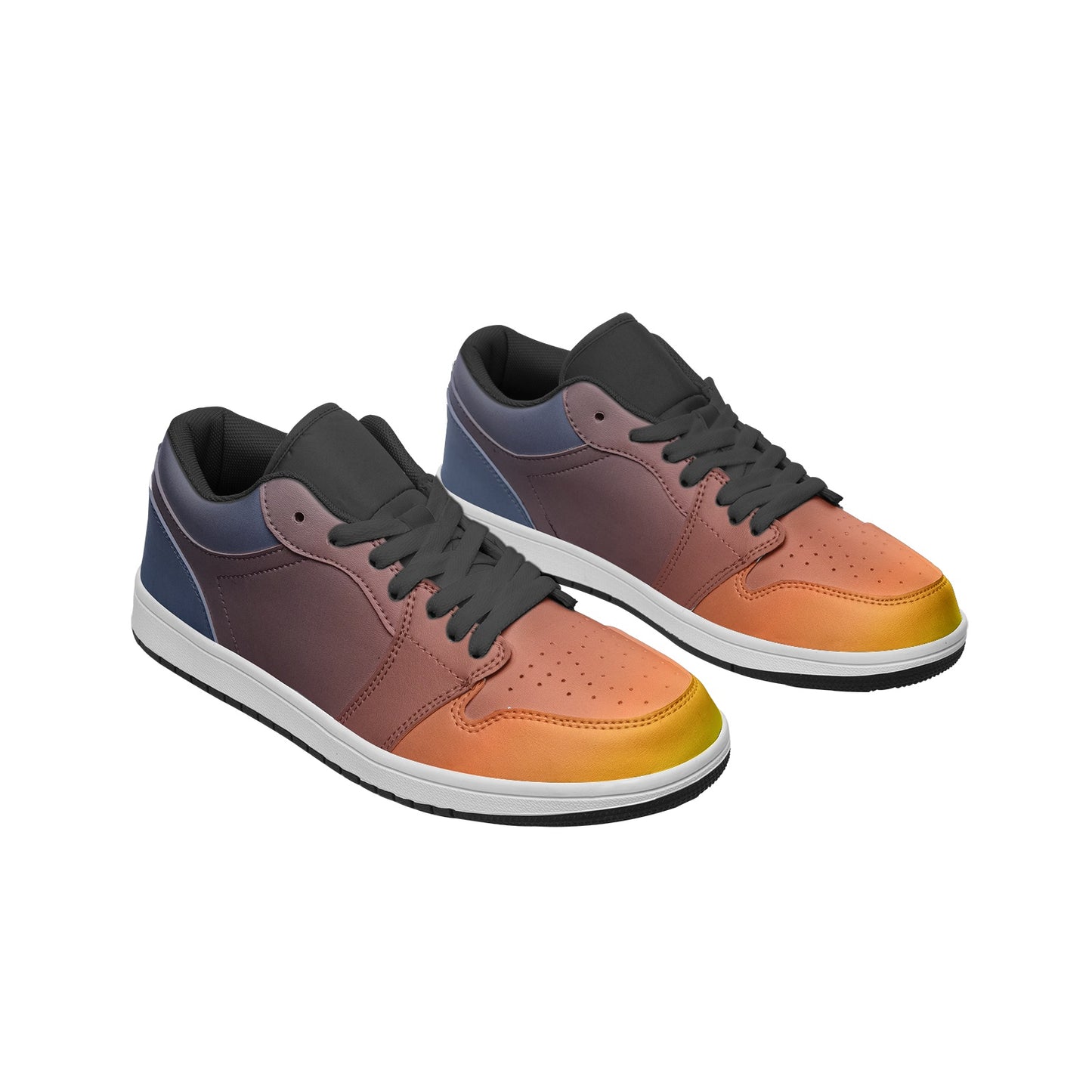 Starting the day with joy.  Unisex Low Top Leather Sneakers