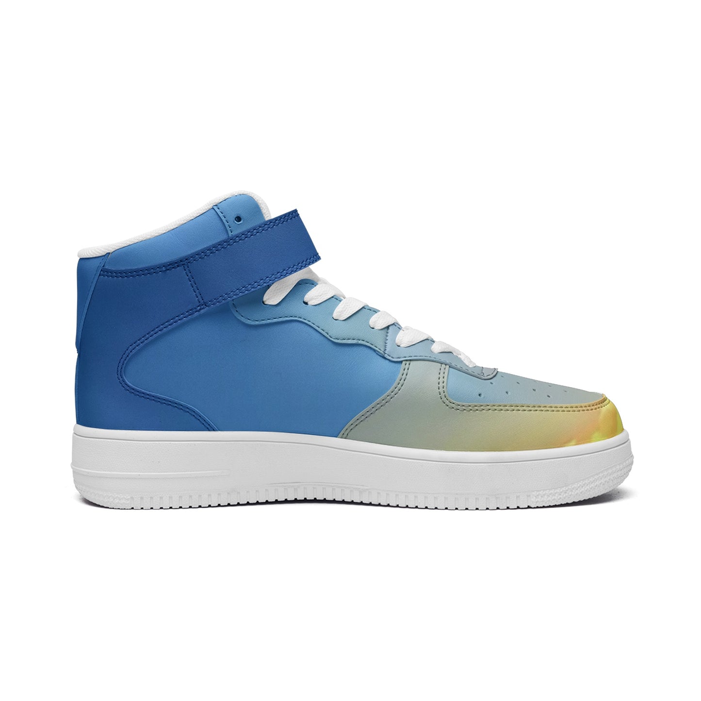 Waking up to tranquility surrounds. SunWhys  Unisex high Top Leather Sneakers