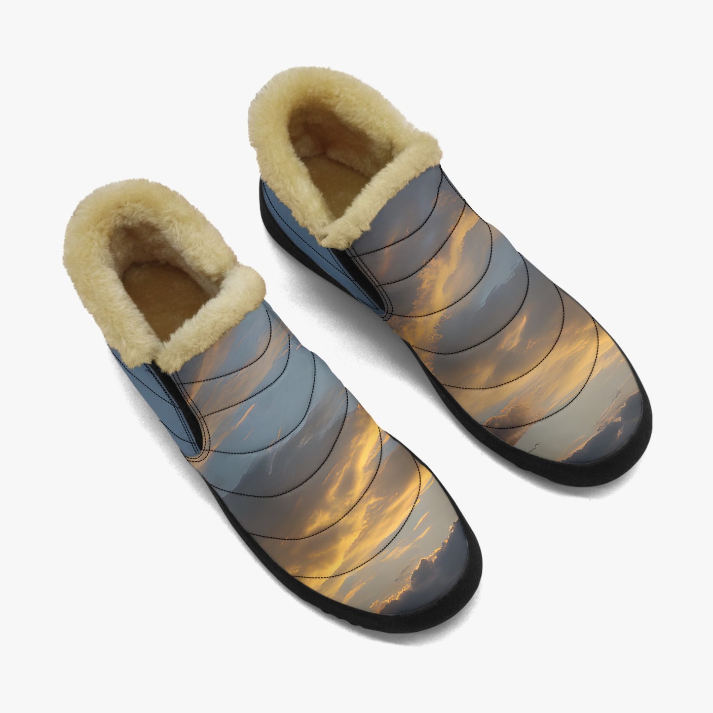 Beginning the day with peace. SunWhys  Casual Cotton-pad Fur Shoes