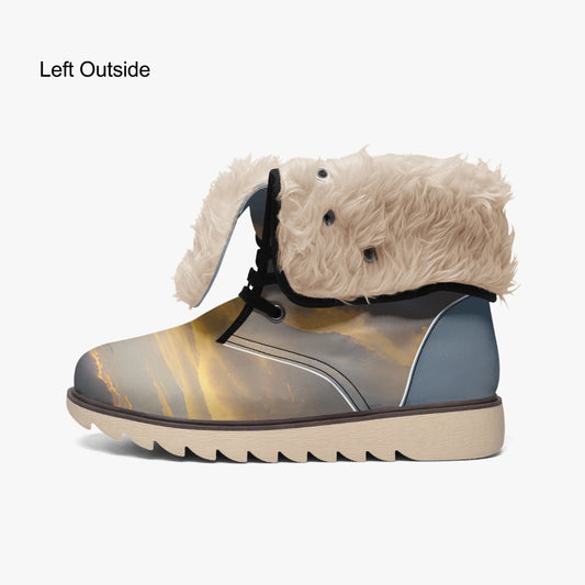 Beginning the day with peace. SunWhys . Cotton-pad Fur Lining Boots