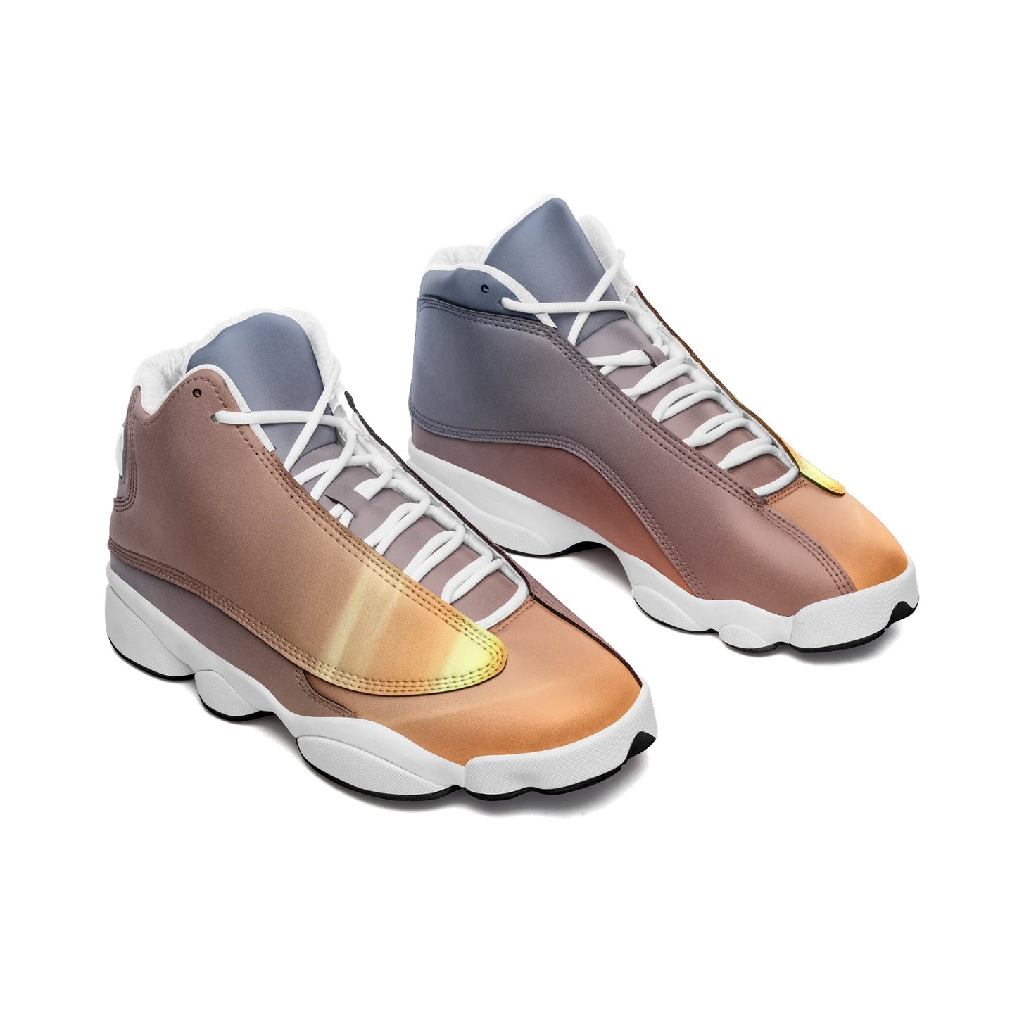 Contentment flows in each ray. SunWhys  Unisex High Top Leather Sneakers