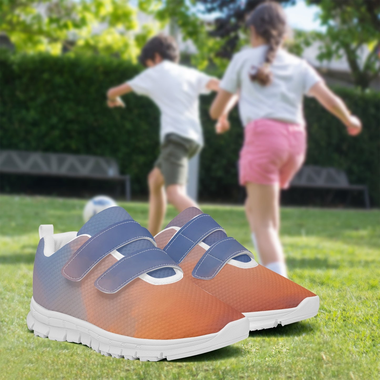 Heart filled with morning tranquility. SunWhys . Kids Lightweight Velcro Sneaker