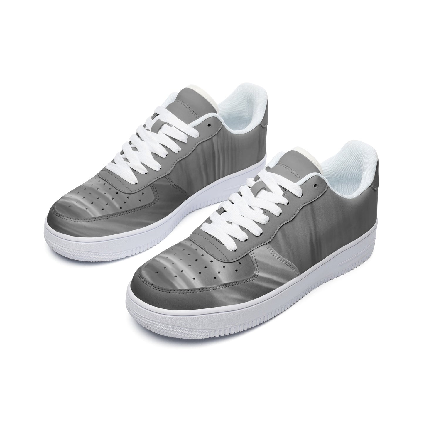 Serene landscapes are painted by the morning sunrise. SunWhys  Unisex Low Top Leather Sneakers