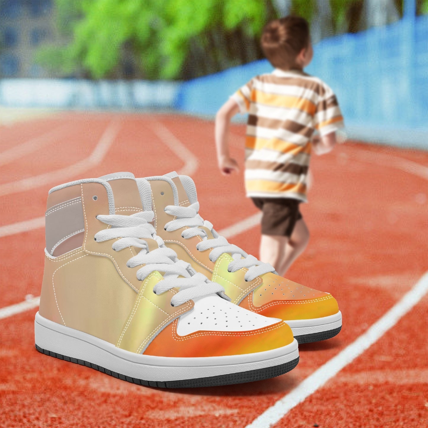 The sun's glow radiates peace. SunWhys . AJ Child High-top Shoes