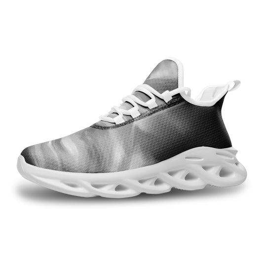 Delight in the peacefulness of morning sunrises. SunWhys  Unisex Bounce Mesh Knit Sneakers