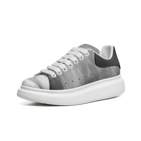 The world awakens with the rising sun. SunWhys  Unisex Non Slip Lace Up Faux Leather Sneakers