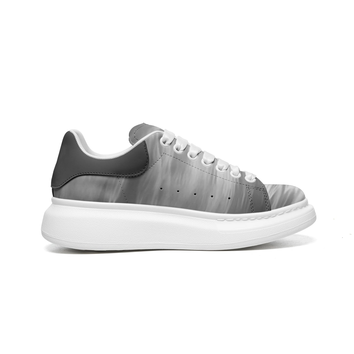 The world awakens with the rising sun. SunWhys  Unisex Non Slip Lace Up Faux Leather Sneakers