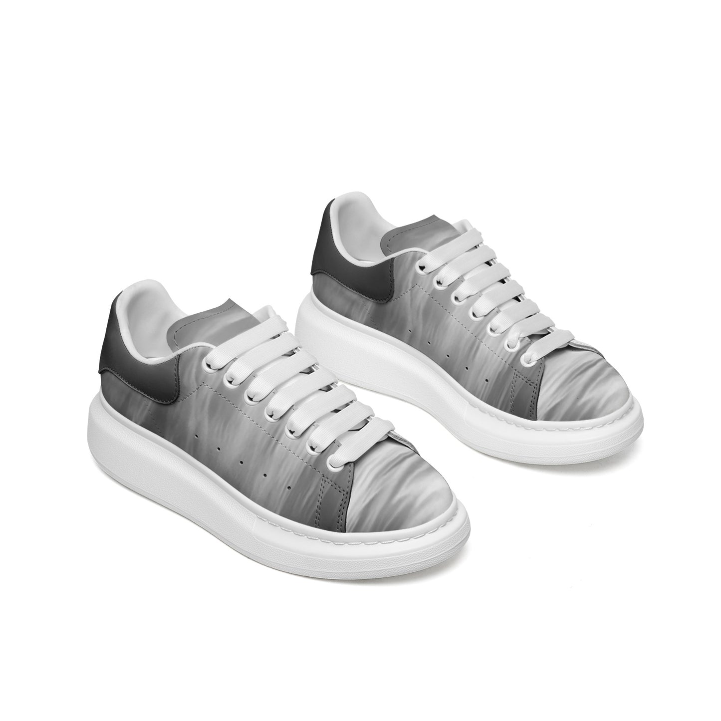 The world awakens with the rising sun. SunWhys  Unisex Non Slip Lace Up Faux Leather Sneakers