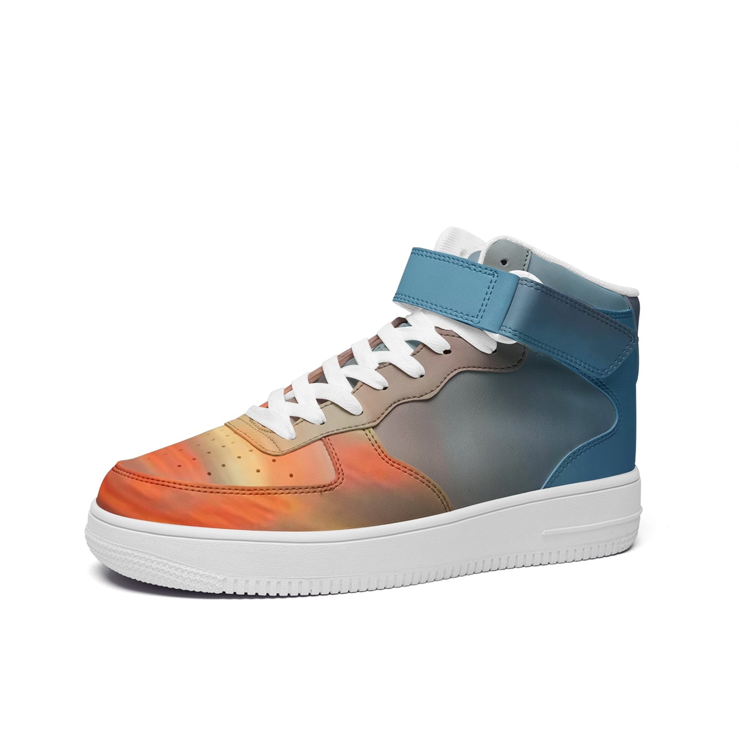 I feel joyful in the morning. SunWhys   Unisex high Top Leather Sneakers