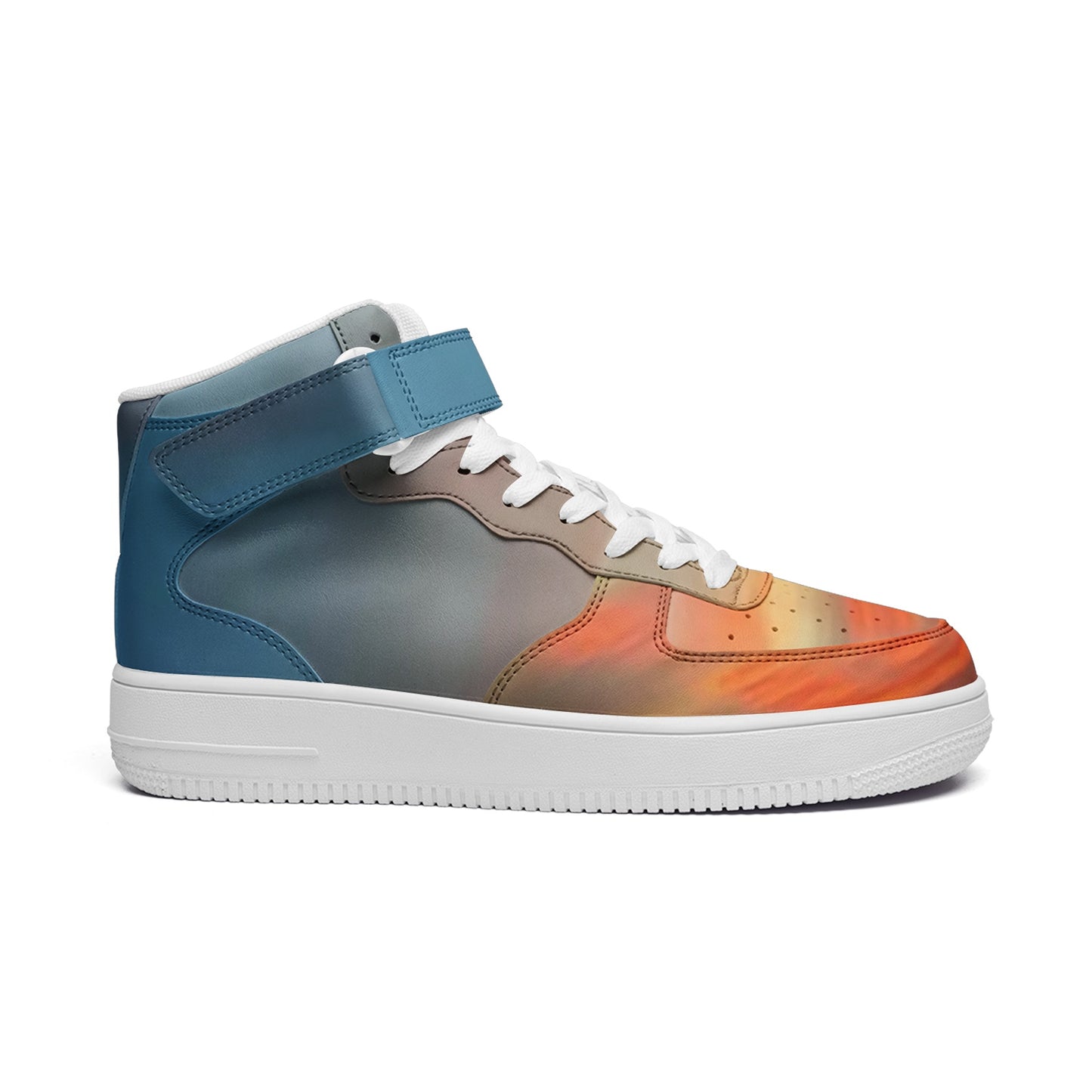 I feel joyful in the morning. SunWhys   Unisex high Top Leather Sneakers